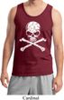Mens White Distressed Skull Tank Top