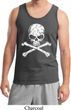 Mens White Distressed Skull Tank Top
