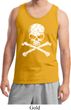 Mens White Distressed Skull Tank Top