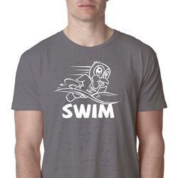 Mens White Penguin Power Swim Burnout Shirt