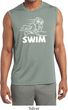 Mens White Penguin Power Swim Dry Wicking Sleeveless Shirt