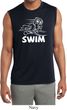 Mens White Penguin Power Swim Dry Wicking Sleeveless Shirt