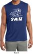 Mens White Penguin Power Swim Dry Wicking Sleeveless Shirt