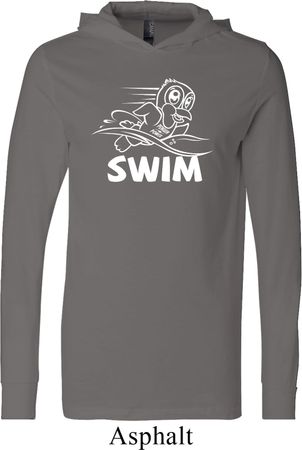 Mens White Penguin Power Swim Lightweight Hoodie