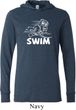 Mens White Penguin Power Swim Lightweight Hoodie