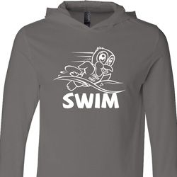 Mens White Penguin Power Swim Lightweight Hoodie