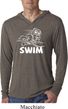 Mens White Penguin Power Swim Lightweight Hoodie Tee