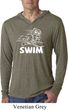 Mens White Penguin Power Swim Lightweight Hoodie Tee