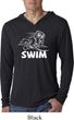 Mens White Penguin Power Swim Lightweight Hoodie Tee