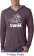 Mens White Penguin Power Swim Lightweight Hoodie Tee