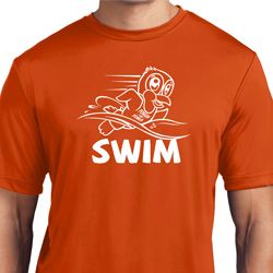 Mens White Penguin Power Swim Moisture Wicking T-shirt