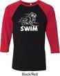 Mens White Penguin Power Swim Raglan Shirt