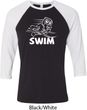 Mens White Penguin Power Swim Raglan Shirt