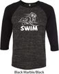 Mens White Penguin Power Swim Raglan Shirt
