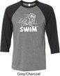 Mens White Penguin Power Swim Raglan Shirt