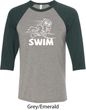 Mens White Penguin Power Swim Raglan Shirt