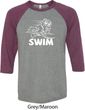 Mens White Penguin Power Swim Raglan Shirt