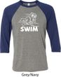 Mens White Penguin Power Swim Raglan Shirt