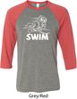 Mens White Penguin Power Swim Raglan Shirt