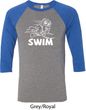 Mens White Penguin Power Swim Raglan Shirt