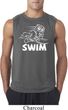 Mens White Penguin Power Swim Sleeveless Shirt