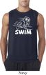 Mens White Penguin Power Swim Sleeveless Shirt