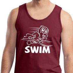 Mens White Penguin Power Swim Tank Top