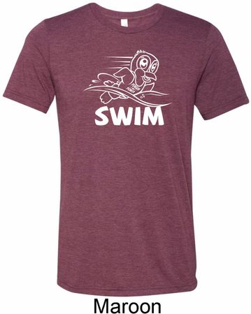 Mens White Penguin Power Swim Tri Blend Tee