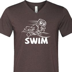 Mens White Penguin Power Swim Tri Blend V-neck