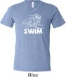 Mens White Penguin Power Swim Tri Blend V-neck