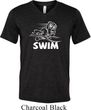 Mens White Penguin Power Swim Tri Blend V-neck