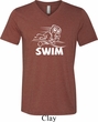 Mens White Penguin Power Swim Tri Blend V-neck