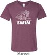Mens White Penguin Power Swim Tri Blend V-neck
