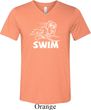 Mens White Penguin Power Swim Tri Blend V-neck