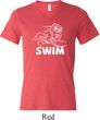 Mens White Penguin Power Swim Tri Blend V-neck