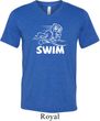 Mens White Penguin Power Swim Tri Blend V-neck