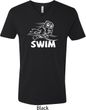 Mens White Penguin Power Swim V-neck Shirt
