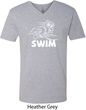 Mens White Penguin Power Swim V-neck Shirt