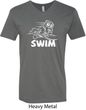 Mens White Penguin Power Swim V-neck Shirt
