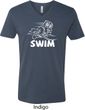 Mens White Penguin Power Swim V-neck Shirt