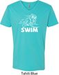 Mens White Penguin Power Swim V-neck Shirt