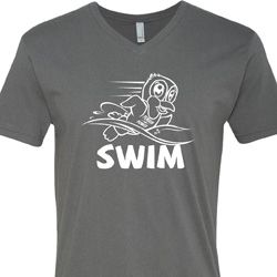 Mens White Penguin Power Swim V-neck Shirt