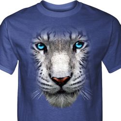 Mens White Tiger Shirt Big White Tiger Face Tall Tee T-Shirt Mens White Tiger Shirt Big White Tiger Face Tall Tee T-Shirt