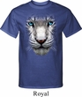 Mens White Tiger Shirt Big White Tiger Face Tall Tee T-Shirt