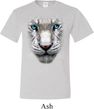 Mens White Tiger Shirt Big White Tiger Face Tall Tee T-Shirt