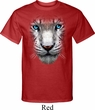 Mens White Tiger Shirt Big White Tiger Face Tall Tee T-Shirt