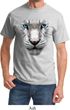 Mens White Tiger Shirt Big White Tiger Face Tee T-Shirt