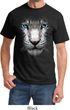 Mens White Tiger Shirt Big White Tiger Face Tee T-Shirt