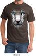Mens White Tiger Shirt Big White Tiger Face Tee T-Shirt