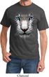 Mens White Tiger Shirt Big White Tiger Face Tee T-Shirt